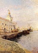 Julius L.Stewart View Of Venice Germany oil painting artist